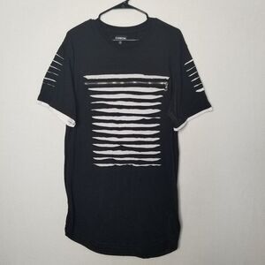 Carbon Black White Short Sleeve T Shirt Size XXL